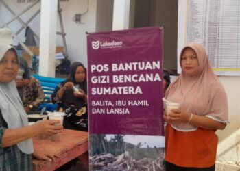 Loka Desa Salurkan Lebih dari 600 Porsi Bubur Kacang untuk Ibu Hamil, Balita, dan Lansia Terdampak Banjir Bandang Palembayan