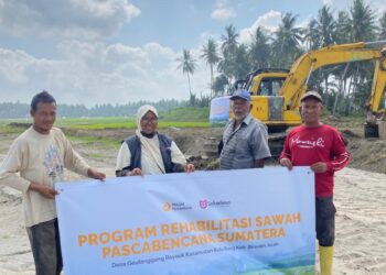 Lokadesa Dorong Pemulihan Pertanian di Bireuen Melalui Rehabilitasi Sawah Pascabencana